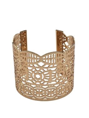 Jewelry Buzz Box Gold Filigree Cut Out Cuff Bracelet Women's Statement Jewelry